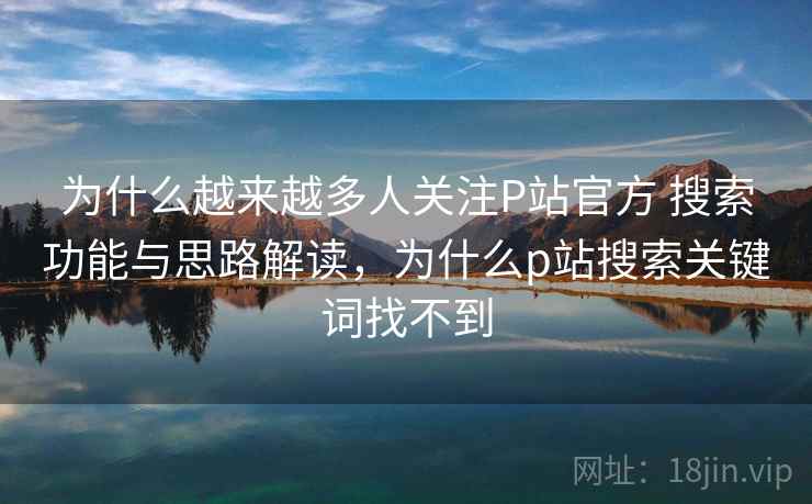 为什么越来越多人关注P站官方 搜索功能与思路解读，为什么p站搜索关键词找不到